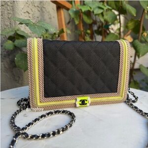 Chanel Fluo Boy Nylon WOC Wallet on Chain Crossbody